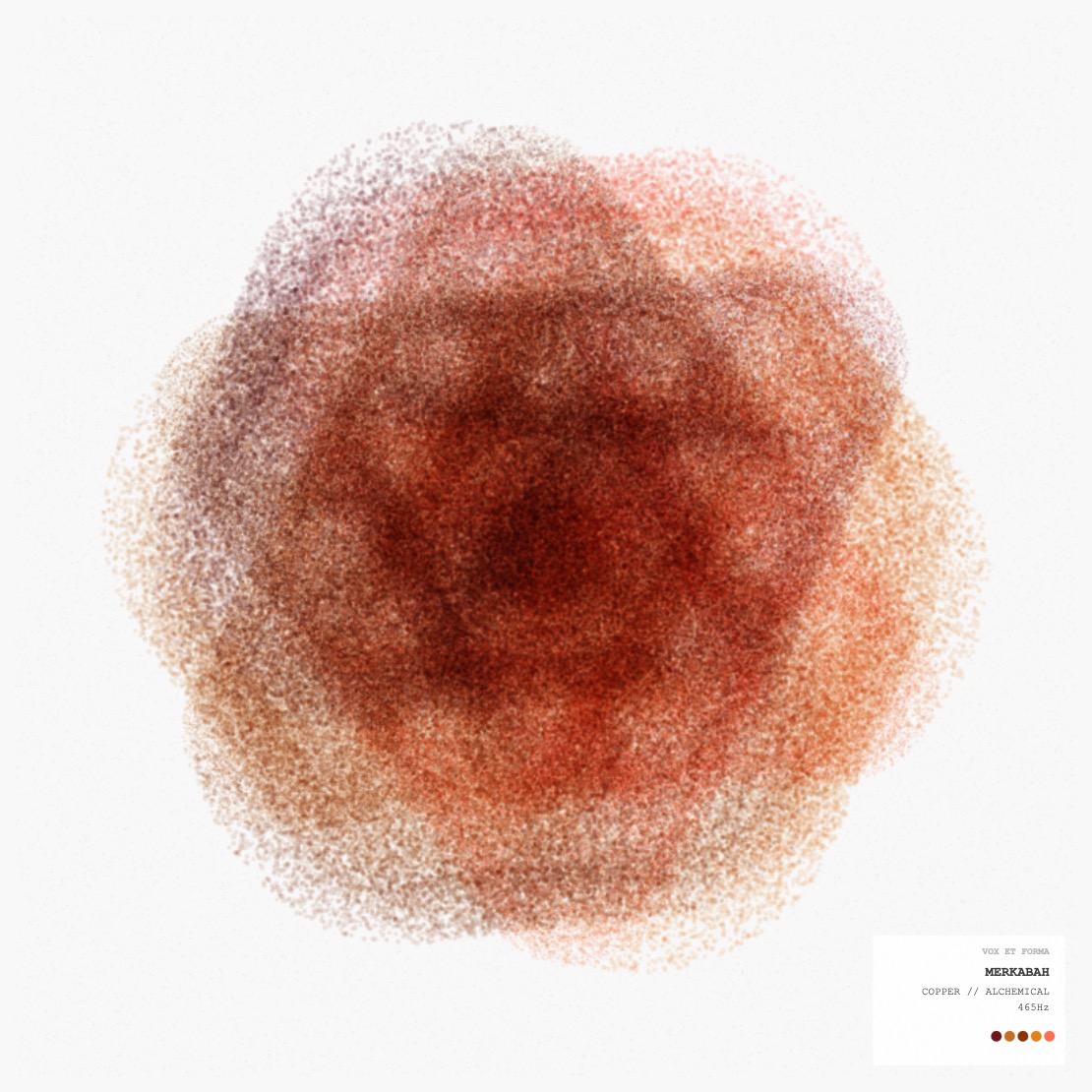 Vox et Forma piece — Merkabah geometry, Copper Alchemical palette, 465 Hz
